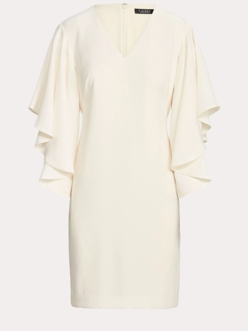 Lauren Ralph Lauren Yaira Ruffle Sleeve Dress - Cream - 18 - EUC - Picture 3 of 9